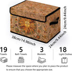 Stackable Clothes Storage Bins with Lids,Closet Organizers Fabric Box for Home and Office,Blanket Clothes Organizers,Under Bed Storage Containers 3 Pack(Sun).