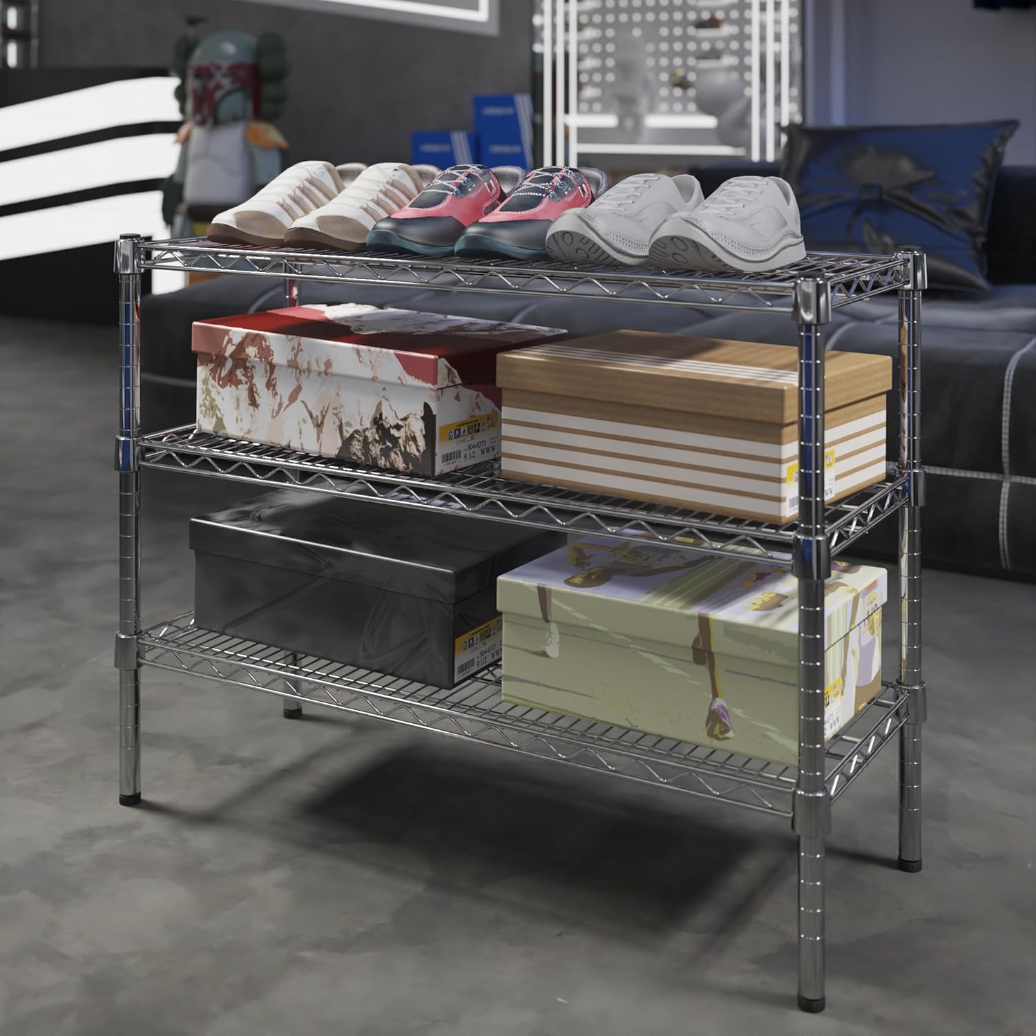 14" Deep x 36" Wide x 27" Height Wire Shelving Kit | 3-Tier | NSF Commercial Storage Rack Unit