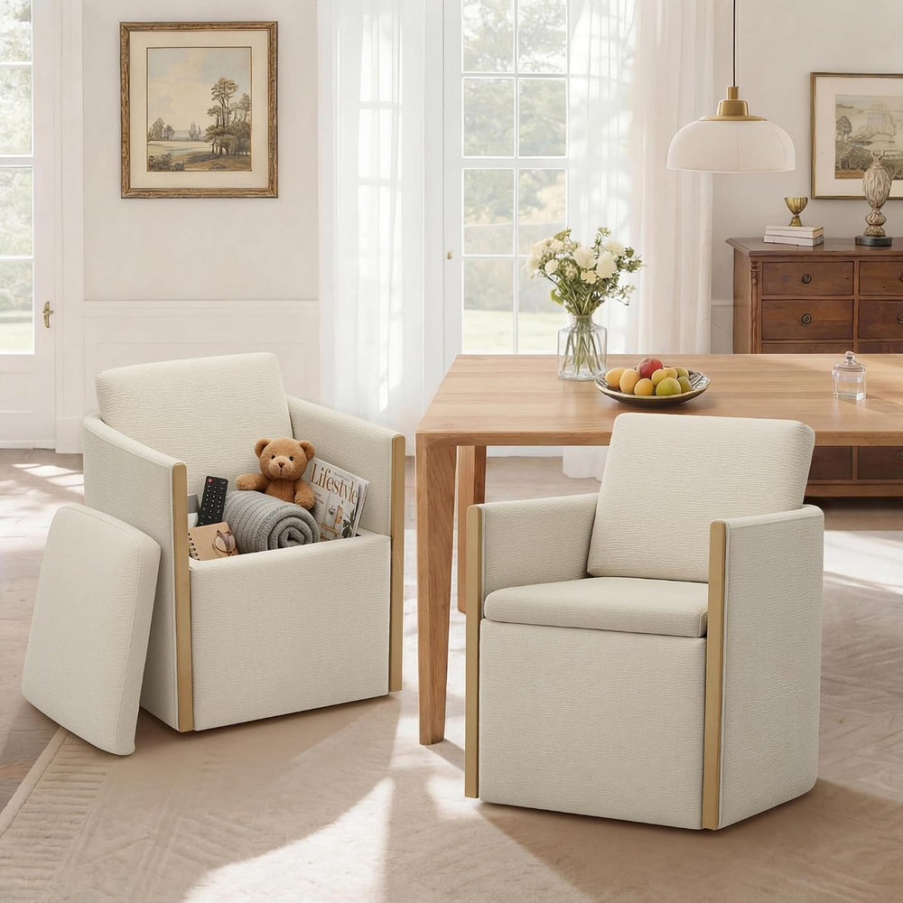 Watson & Whitely Modern Rolling Dining Chair with Casters, Set of 2, Line...