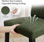 VECELO Upholstered Dining Chairs Set of 6, Modern PU Leather and Solid Wood Legs & High Back for Kitchen/Living Room- Green