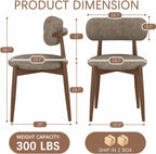 Wooden Dining Chairs Set of 4, Mid Century Modern Upholstered Kitchen Chairs with Solid Wood Legs, 350lb Heavy Duty Padded Side Chairs for Dining Room & Vanity, Camel