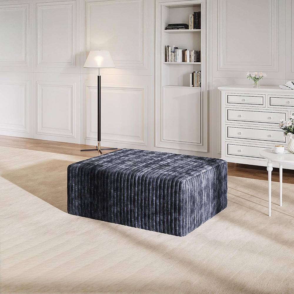 40" L Shape Sectional Sofa Ottoman, Memory Foam Cloud Couchottoman, No A...