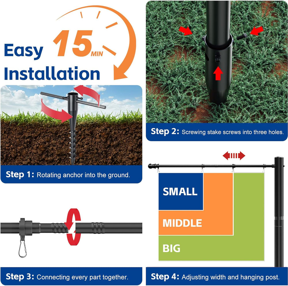 Real Estate Sign Posts 7FT Wind-Resistant Yard Sign Holder with Adjustable 32...