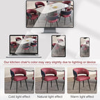 Modern Dining Chairs Set of 4, Upholstered Faux Leather Kitchen Side Chairs with Curved Open Back, Easy Assembly for Dining Room, Restaurant, Cafe, Magenta