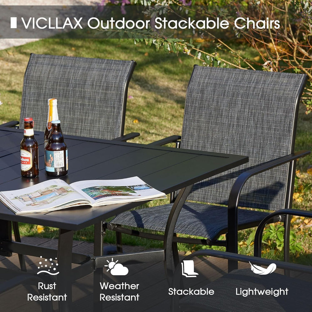 VICLLAX 5 Pieces Patio Dining Set, Outdoor Furniture Set Includes 1 Square Ou...