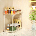 NPPLUS Acrylic Bathroom Counter Organizer, 2-Tier Tray Vanity Counter Organizer, Home Storage Holder for Makeup, Cosmetics & Perfume