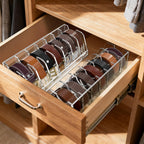 NIUBEE Belt Organizer - Acrylic Belt Storage Holder with 7 Compartments and Display Stand