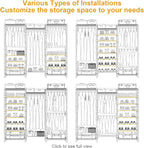 E16 Heavy Duty Clothing Rack（With 7-Tier Adjustable Shoe Rack） Freestanding Clothes Rack for Hanging Clothes，Metal Closet Storage Organizer Large Wardrobe，69'' W x 15.8'' D x 76.2'' H，White
