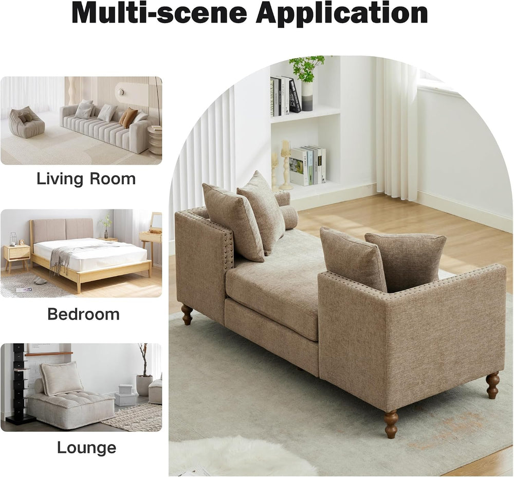Chifee & Vingol 75.2" W Retro Oversized Chaise Lounge Chair Indoor w...