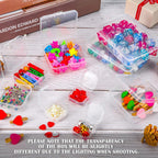 24 Packs Small Clear Plastic Beads Storage Containers Box with Hinged Lid for Storage of Small Items, Crafts, Jewelry, Hardware(1.37 x 1.37 x 0.7 Inches)
