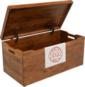 Amish Made Wooden Storage Chest Trunk Box with Lid and Handles for Bedroolanket, Clothes, Anti-Slam Hinges, Handmade, Rustic Hickory Wood, Asbury Stain, 42"