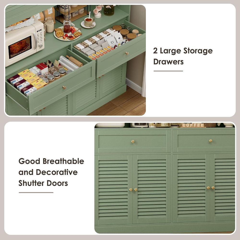 HIFIT 71“HX55“W Large Pantry Cabinet for Food Storage, Farmhouse Kitchen Hutc...