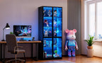 79'' Tall Glass Display Cabinet with LED Lights,Showcase with Glass Doors,5-Tier Curio Cabinet for Collectibles Bookcase,Storage Shelf, Bookcase (Black- 5 Layers, Large)