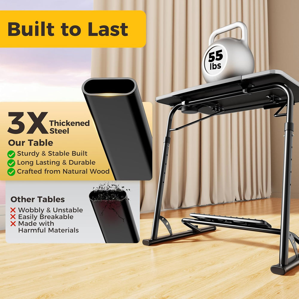 FoldWise Upgraded Folding TV Tray Table, Sturdy Couch & Dinner Laptop Tab...
