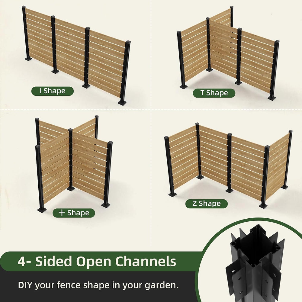 60''H x 40''W Outdoor No Dig Cedar Wood Fence Privacy Screen