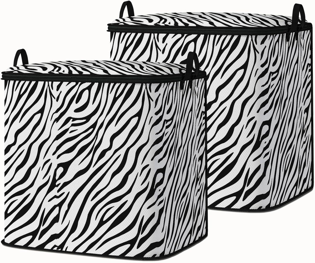 Large Comforter Storage Bag with Zipper,Closet Organizer for Clothes,Blankets,Quilts,Pillows,Fabric Storage Bags with Portable Handles 95L(2-Pack)