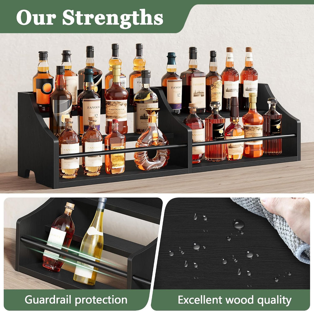 FAVOOSTY 5 Tier Countertop Liquor Bottle Display Shelf Organizer, Retro Table...