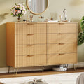 Garvee Fluted Dresser for Bedroom with 8 Drawers,55" Wide Modern Chest of Wooden Bedroom Chest with Metal Handle,Clothes Storage Organizer,Closet Dresser & TV Stand for Living Room,Hallway