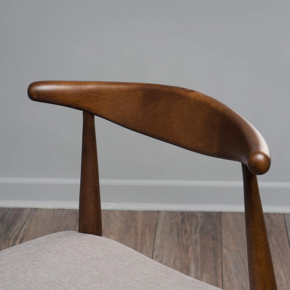Christopher Knight Home Francie Fabric with Walnut Finish Dining Chairs, 2-Pc...