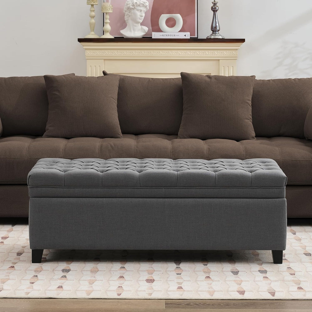51" Storage Ottoman for Bedroom & Living Room, End of Bed Bench with...