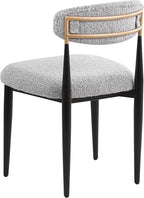Morden Fort Modern Dining Chairs Set of 6, Upholstered Armless Chairs with Curved Backrest and Black Metal Legs for Dining Room, Kitchen, Living Room and Apartment