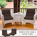 Geetery Outdoor Chair Cushions Set of 4 for Patio Lawn Furniture Wicker Rocking Dining Chairs 42x21x4 Inch High Back Seat Pads Replacement with Ties Weather-resistant Fade-resistant Indoor(Dark Brown)
