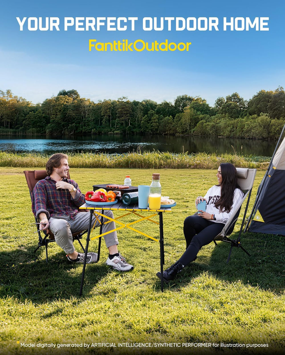 FanttikOutdoor Zeta V11 Pro Camping Table, Portable Folding Roll Up Table wit...