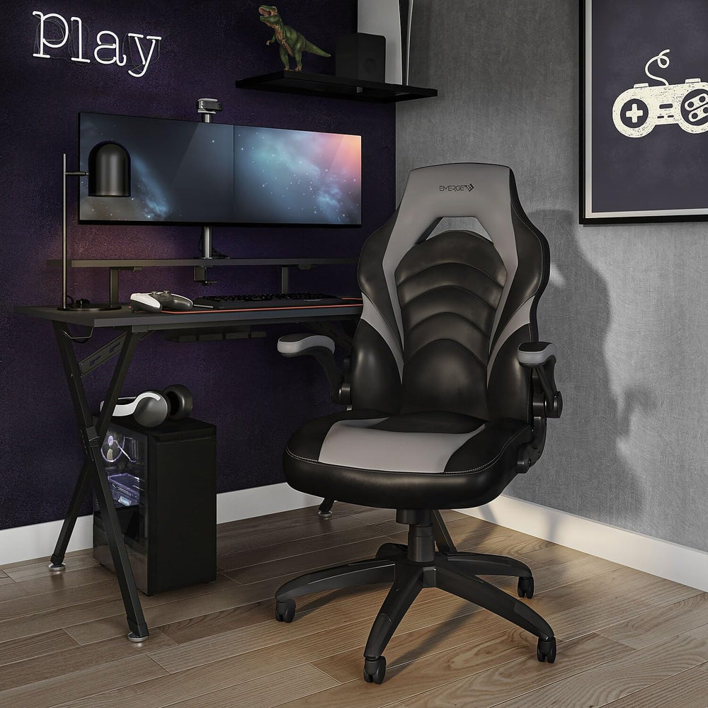 STAPLES Emerge Vortex Gaming Chair, Adjustable Height, Swivel Black | Racing-...