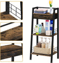 3-Tier Bathroom Ladder Shelf with Drawer, Bathroom Floor Storage Shelf, Freestanding Tower Shelf Ladder Bookshelf for Living Room, Bedroom