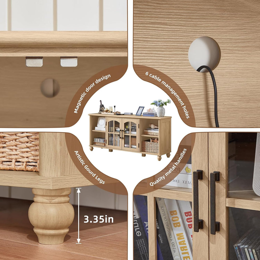 RWYHG Farmhouse TV Stand for 60 in TV, Entertainment Center for Living Room |...