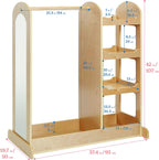 ECR4Kids Dress-Up Center with Mirror, Costume Organizer, Montessori Furniture, Natural