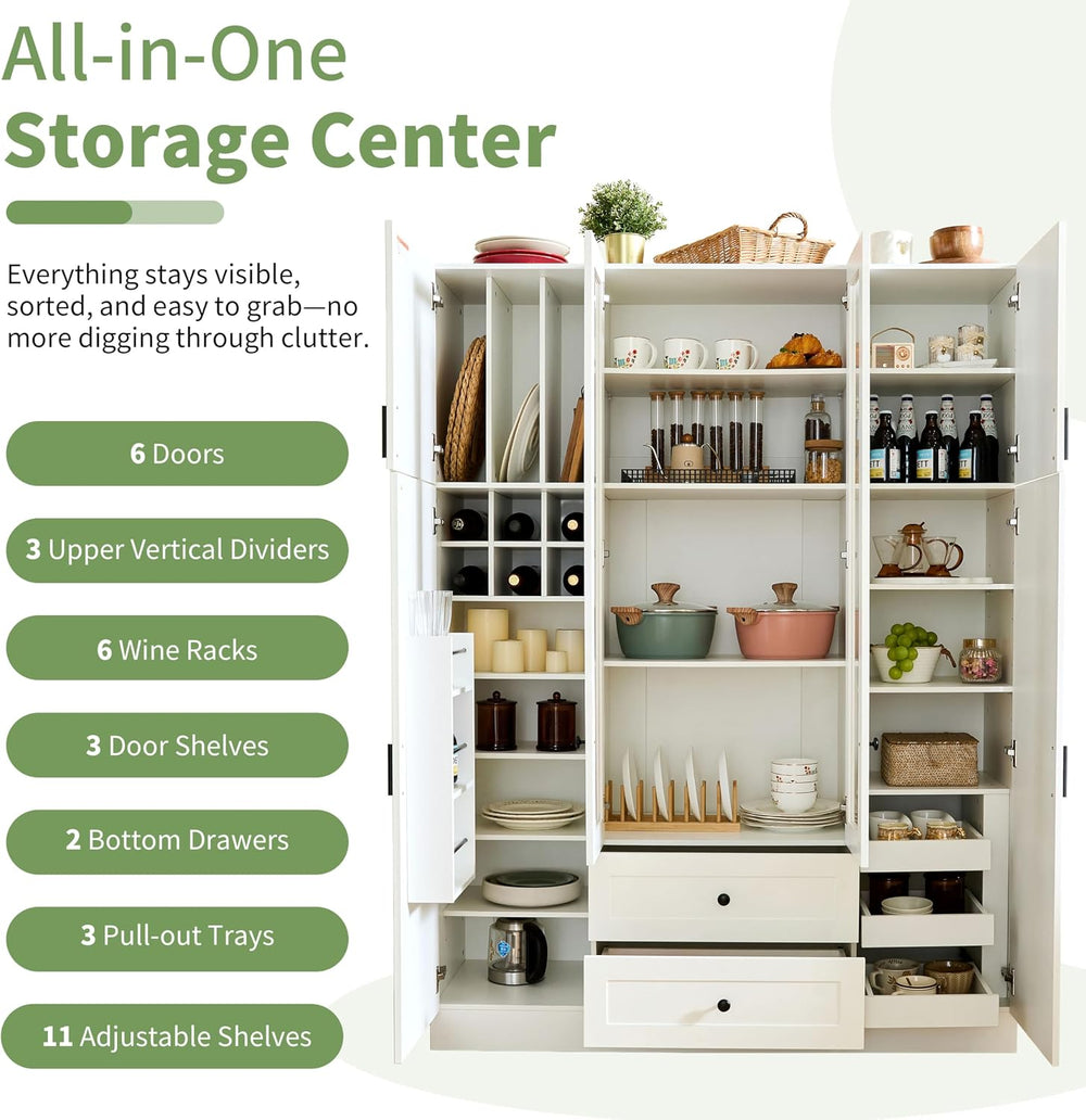 roomfitters Kitchen Pantry Organizers and Storage Kitchen Cabinet, Tall Stora...