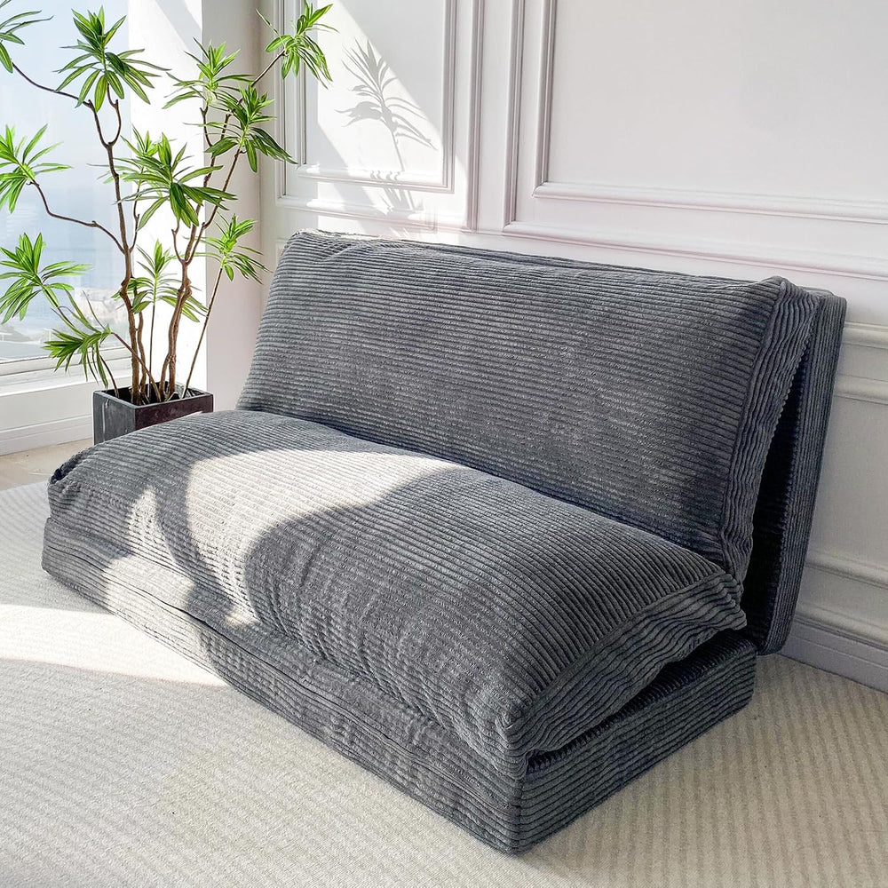 MAXYOYO Folding Sofa Bed, Extra Thick and Long Floor Sofa Convertible Chair w...