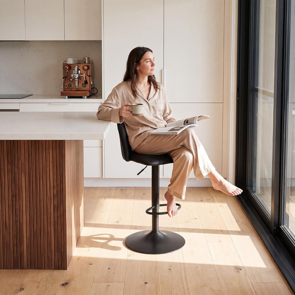 COLAMY MALOL 360° Swivel Bar Stool, Counter Height Chair with Silent Rotation...