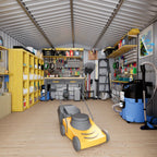 10x12 FT Outdoor Storage Shed, Metal Garden Shed - Tool Storage Sheds with Lockable Doors & 1 Vented Clear Window, Waterproof Outside Storage Building for Backyard, Patio (Black; Floor Not Included)