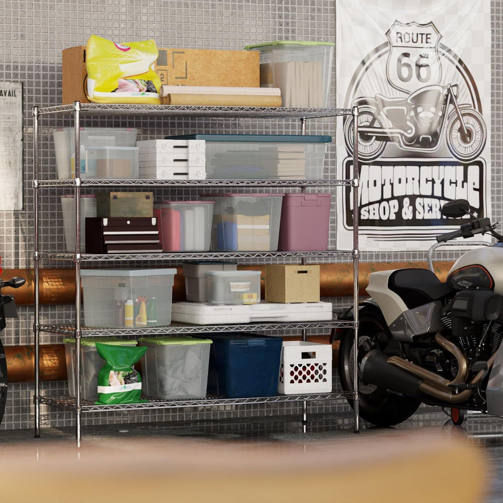 24" Deep x 60" Wide x 64" Height Wire Shelving Kit | 5-Tier | NSF Commercial Storage Rack Unit