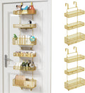 HapiRm Over Door Organizer Storage - Separable Door Organizer Hanging with 6 Metal Large Capacity Baskets for Bathroom Bedroom Kitchen Pantry Closet (Gold)