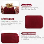 Velvet Bags Drawstring，4x4.7Inch Jewelry Gift Bags with Drawstring（12pcs，Golden Claret）