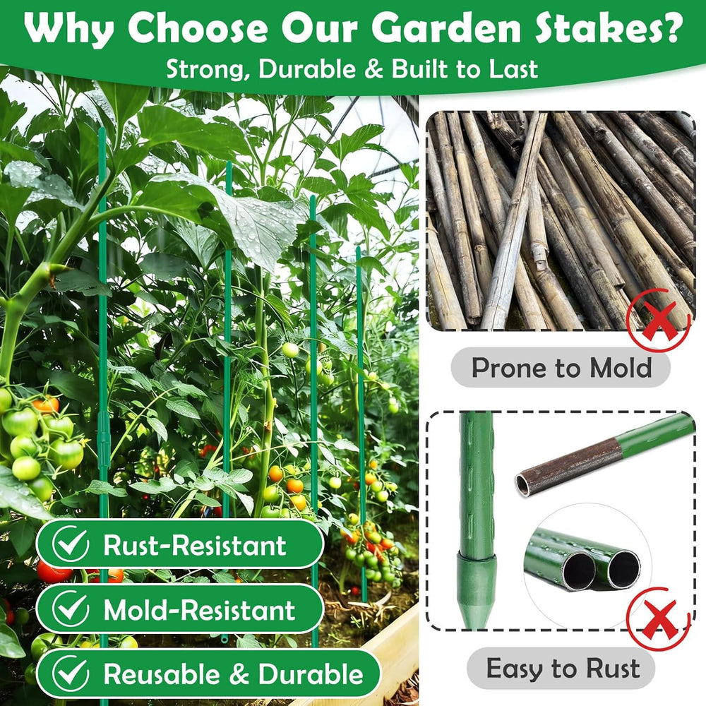 337 PCS Garden Stakes, Fiberglass Tomato Stakes, Garden Sticks