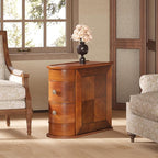 LITTLE TREE End Table Set of 2, No Assembly Required Wood End Table with 2 Drawers, Sofa Side Table for Living Room, Vintage Slim Nightstand Bedside Table for Bedroom