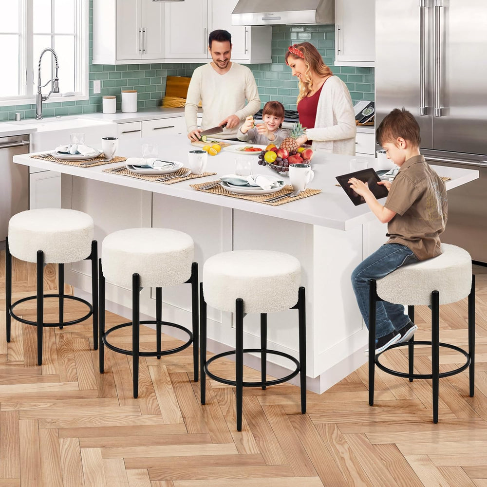 Murago Counter Height Bar Stools, Set of 2, 24" Modern Backless Bar Stoo...