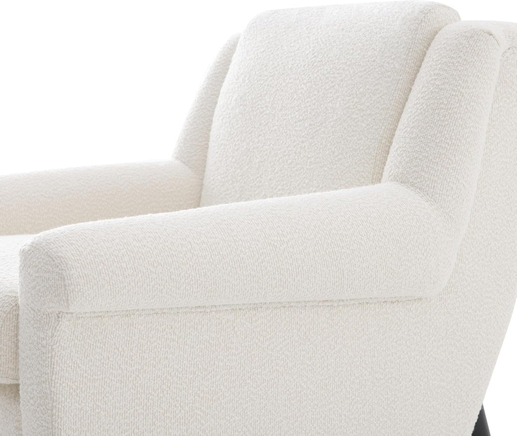 ERYE Mid-Century Modern Accent Chair, Upholstered Boucle Fabric Armchair W/Wood Legs, Comfy Single Reading Lounge Sofa Chair for Living Room Bedroom Apartment Entryway