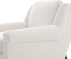 ERYE Mid-Century Modern Accent Chair, Upholstered Boucle Fabric Armchair W/Wood Legs, Comfy Single Reading Lounge Sofa Chair for Living Room Bedroom Apartment Entryway