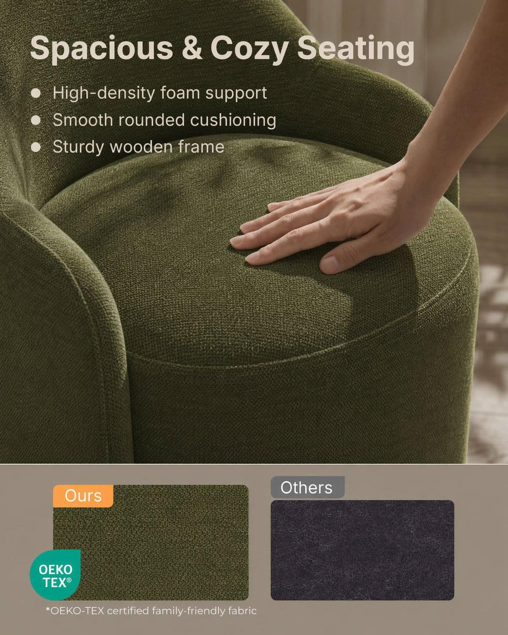 KISLOT Upholstered Dining Chairs Set of 4 with Caster, Pre-Assembled, Green |...
