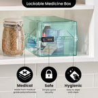 Lockabox One™ | Premium Medicine Lock Box | Medium Medication Lock Box With Code For Medicines, Vitamins & Supplements | External Size 12 x 8 x 6.6 inches (Light Medi Green)