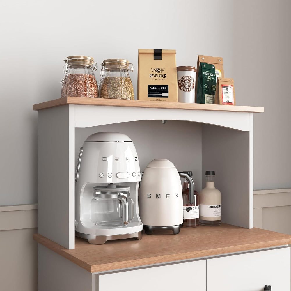 49.4" H White Kitchen Pantry Cabinet with 2 Doors & 2 Drawers, Frees...