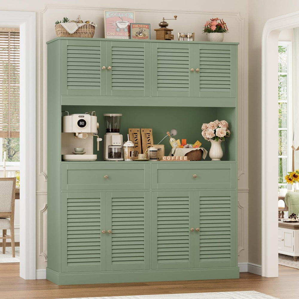 HIFIT 71“HX55“W Large Pantry Cabinet for Food Storage, Farmhouse Kitchen Hutc...