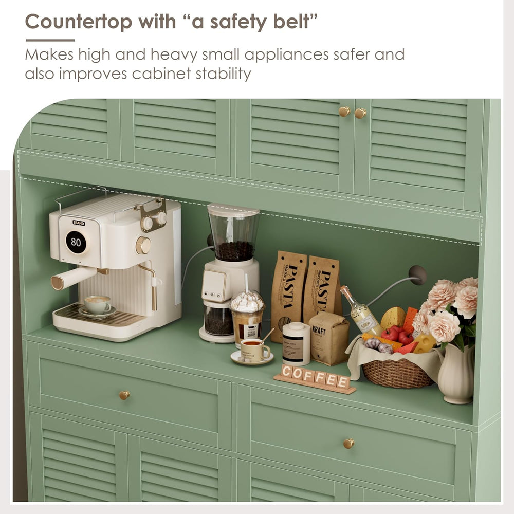 HIFIT 71“HX55“W Large Pantry Cabinet for Food Storage, Farmhouse Kitchen Hutc...