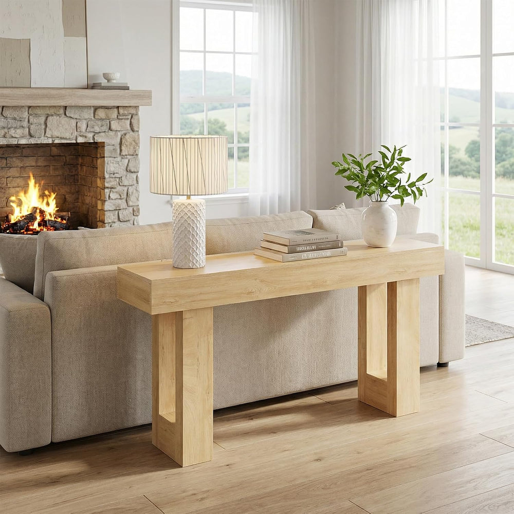 DUMOS 63" Long Narrow Farmhouse Console Table for Entryway | Entryway Ta...