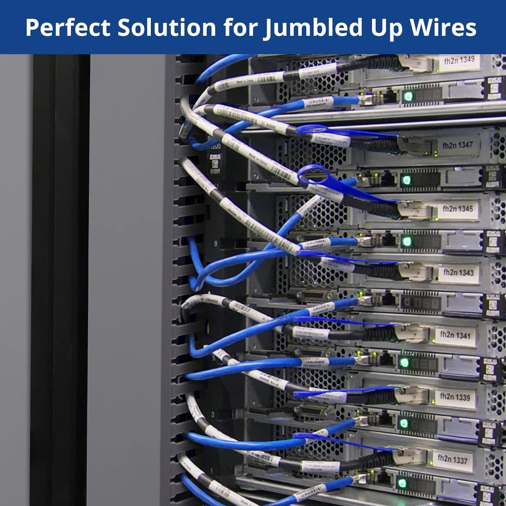 ZhiYo 66in(4X L16.5in) Professional Server Rack Cable Management Raceway, H2in x W2in Cable Raceway Kit, Electrically Safe PVC Open Slot Wire Raceway for Under Desk/Computer/Network Cords, Grey